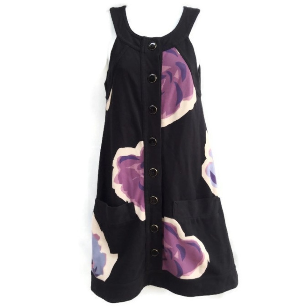 Marc By Marc Jacobs Dress Tank Shift Floral Button Front Heavy Cotton Pockets XS